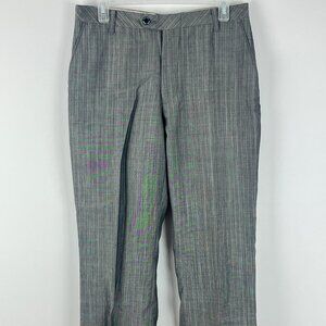 Citadin Dress Pants Waist 32in Inseam 30in Rise 10in Gray Polyester Wool